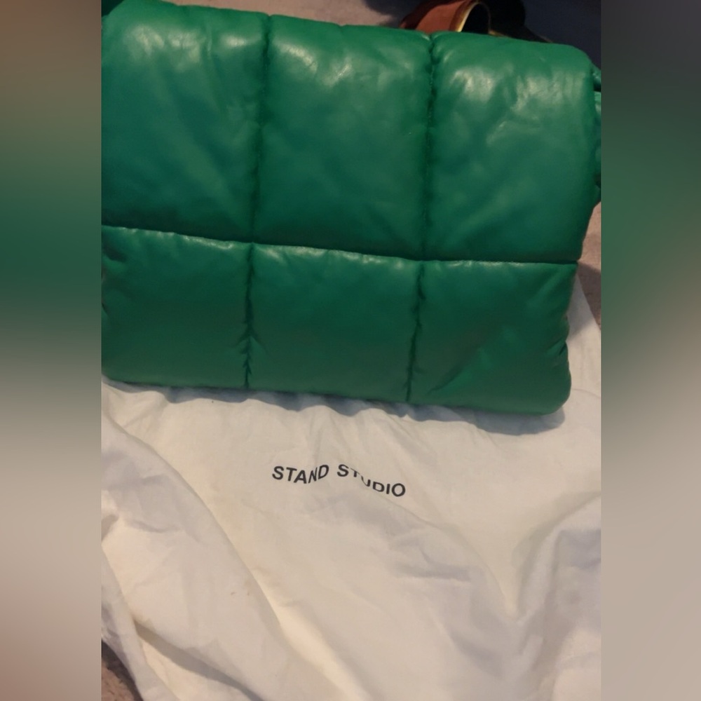Stand Studio Green Puffer Bag